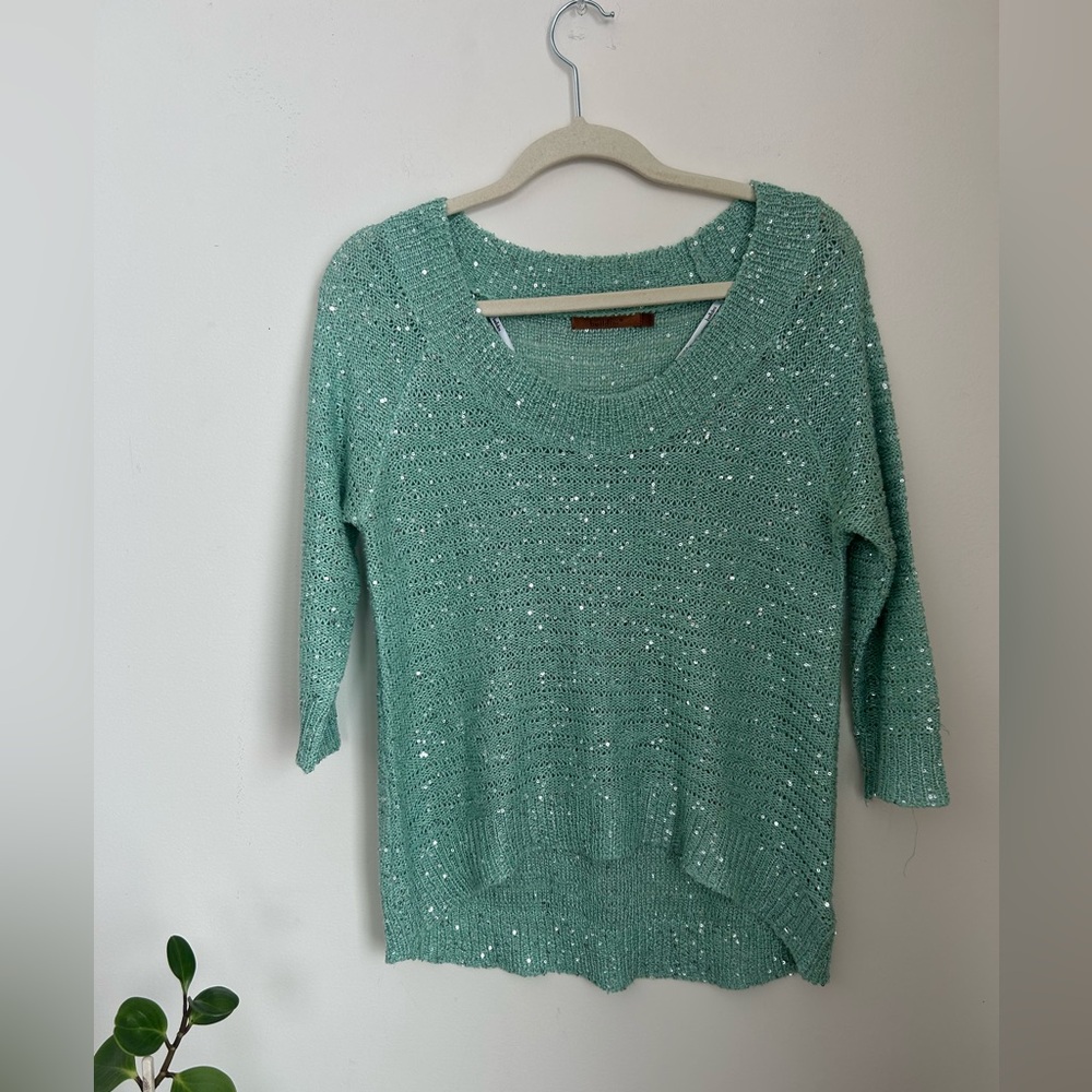 Belldini Teal Sequin Sweater (LAST CHANCE)